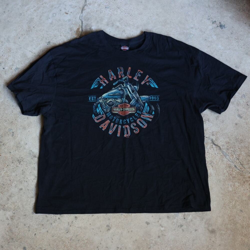 NWOT 3X Harley-Davidson Montgomery Alabama Tee Blue Orange 100% Cotton